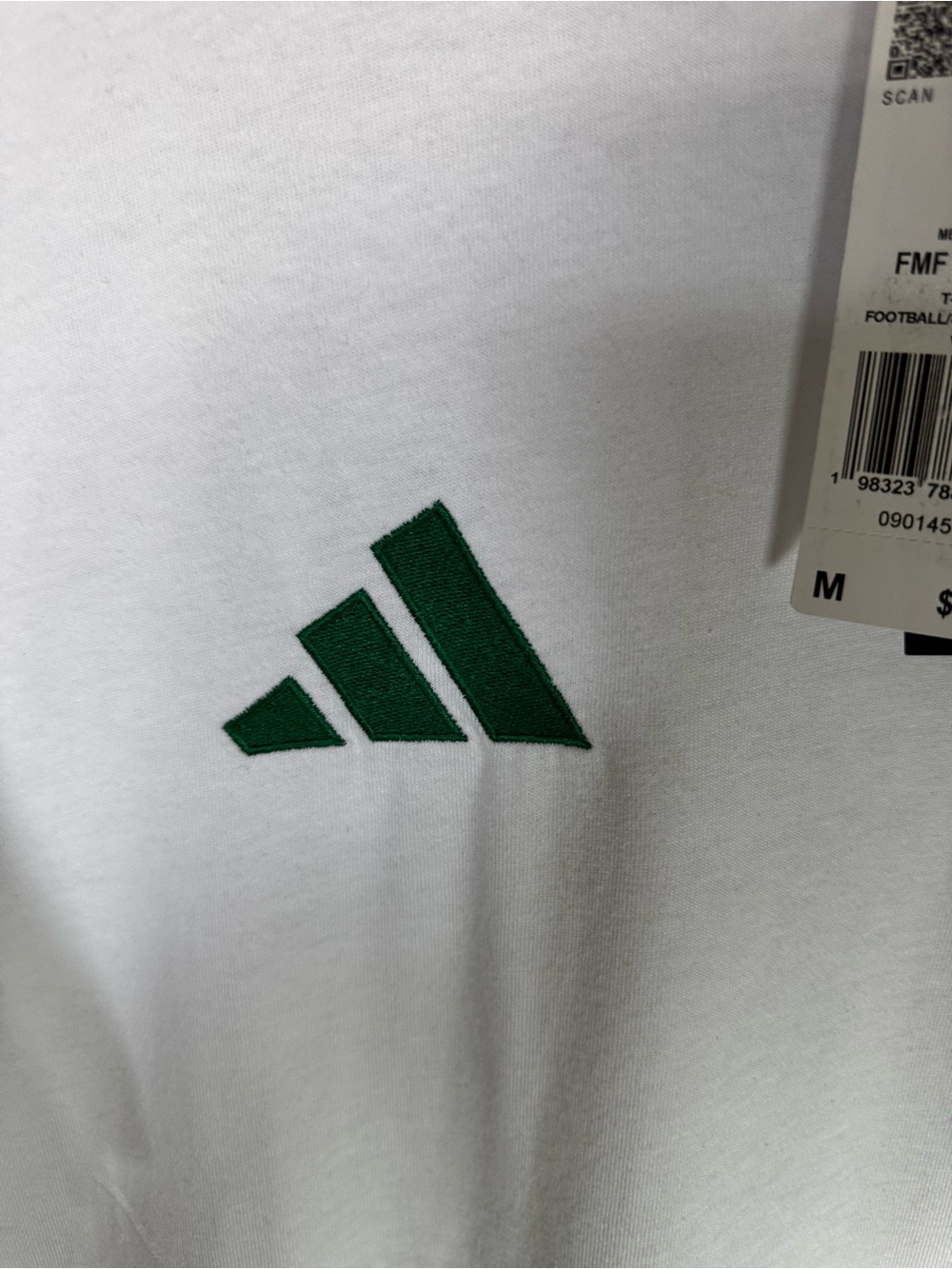 adidas White Soccer Jersey with Green Accents and Mexico Crest - Picture 4 of 5